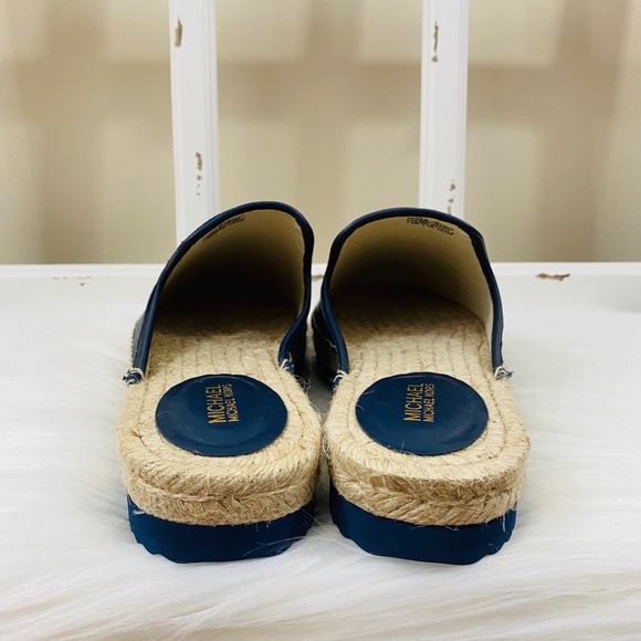 MK Emilia Leather Slide Slip On Espadrilles - Picture 7 of 10